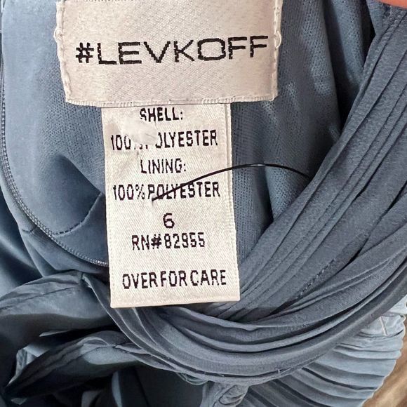 NWOT LEVKOFF Blue One Shoulder Maxi Gown (6) - Picture 7 of 8